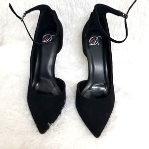Black Suede 3" Pumps size 12